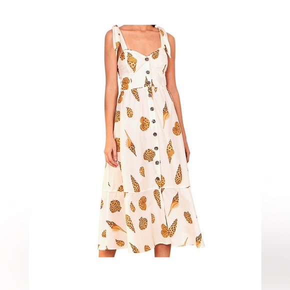 Farm Rio Leopard Print Shell Midi Dress | Size L - Picture 2 of 7